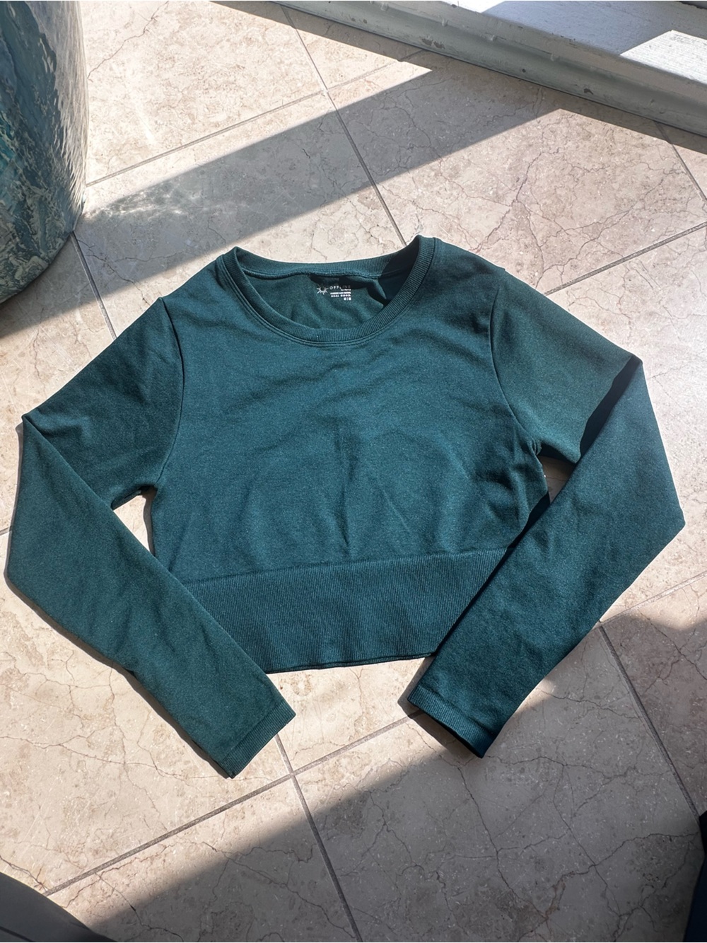 aerie teal seamless workout top